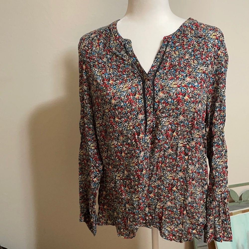 Long sleeve flower bohemian shirt